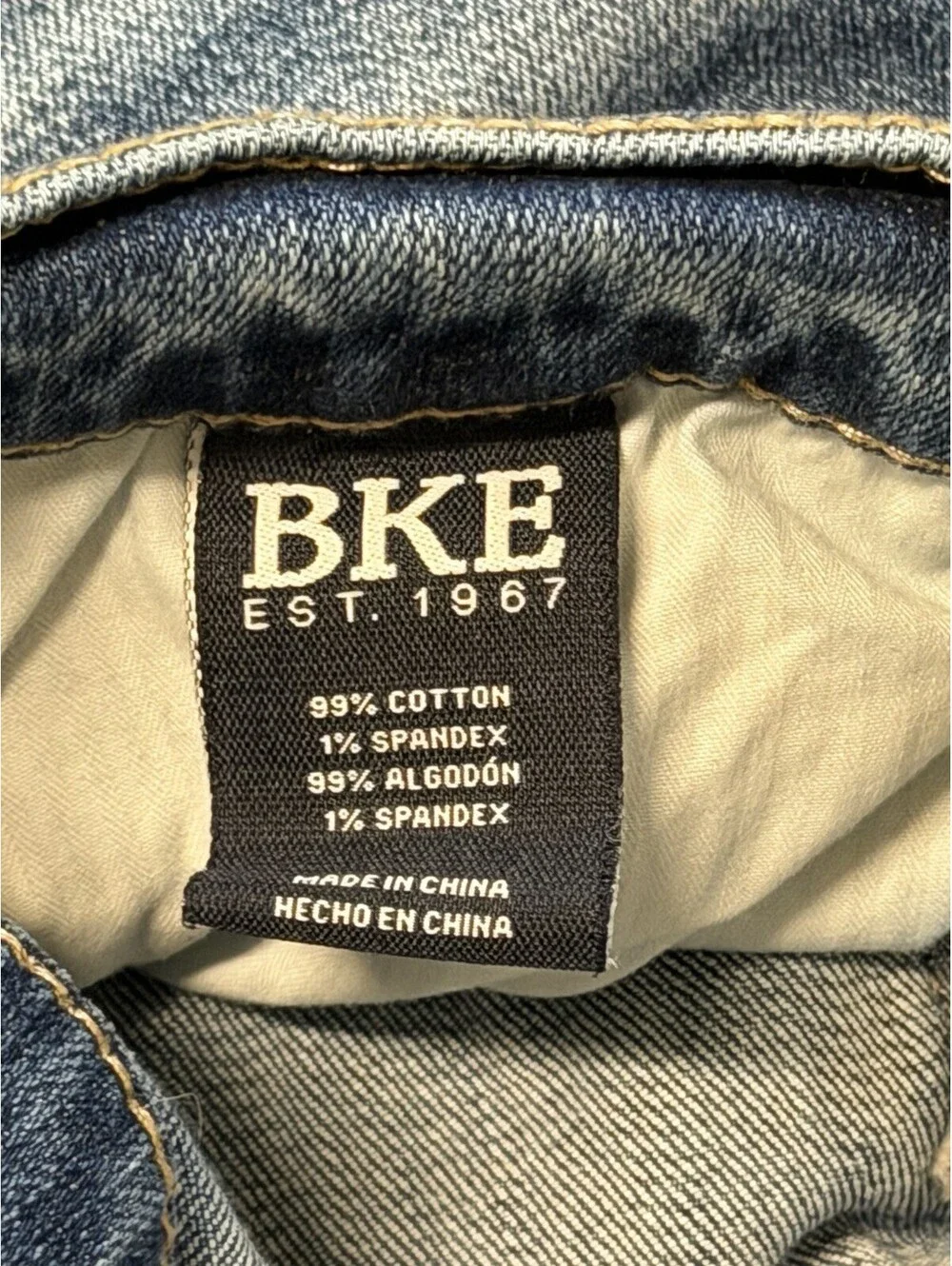 BKE Jake Straight Jeans Mens 32x30 Blue Distressed Ripped Stretch Denim